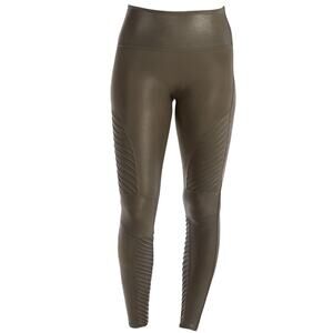 Spanx High Rise Faux Leather Moto Leggings, Very Black, Plus Size 2XL